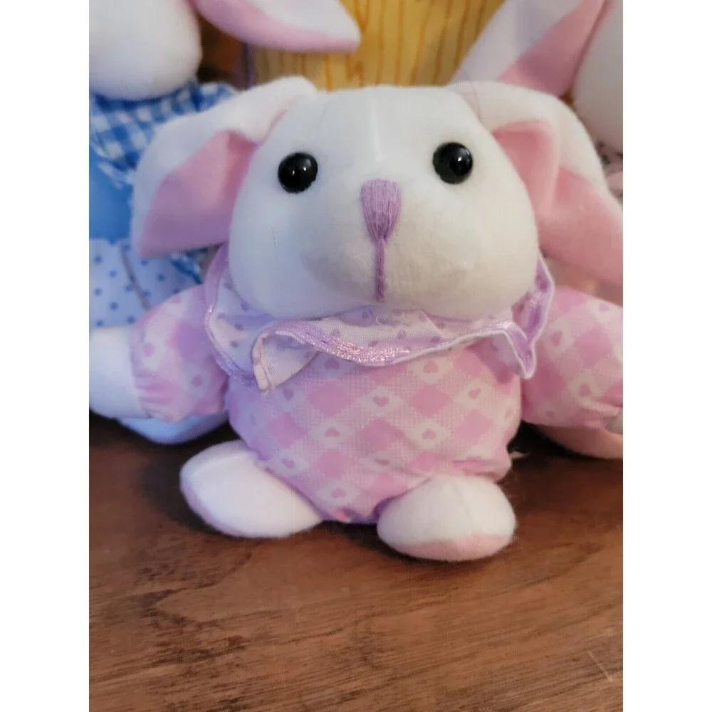 RARE Easter Egg Plush Home With Plush Rabbit Family Stuffed Animals